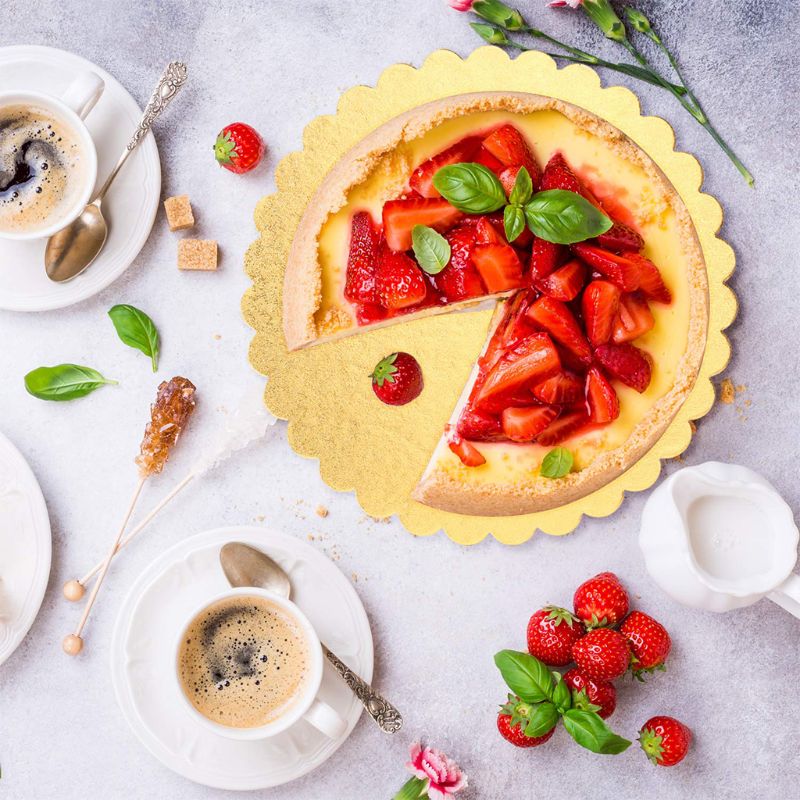 Round Tierd Cake Boards Combo Cardboard Disposable Layered Cake Pizza Gold 10Pcs