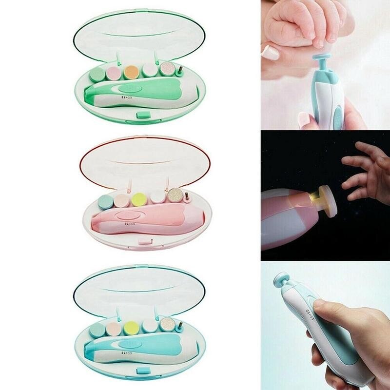 Electric Baby Nail File Clipper Trimmer with Led Light Infant Pedicure Children Multi-functional Kids Safety Safety Clipper N3C1
