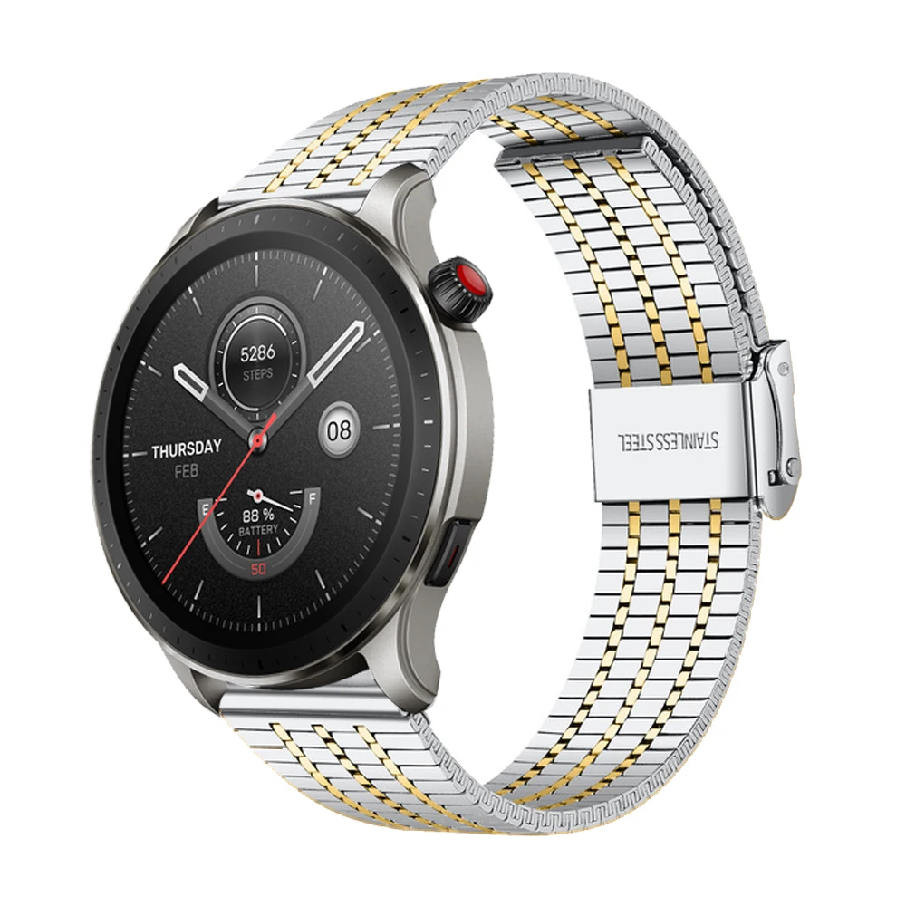 20 metalurrem til amazfit gts /2/2e/3/ gts 2 mini rem gtr 3 pro/gtr 4 2/47mm/42mm/ 22mm 3/ bip rustfri stålremme: Lilla grøn / Andet