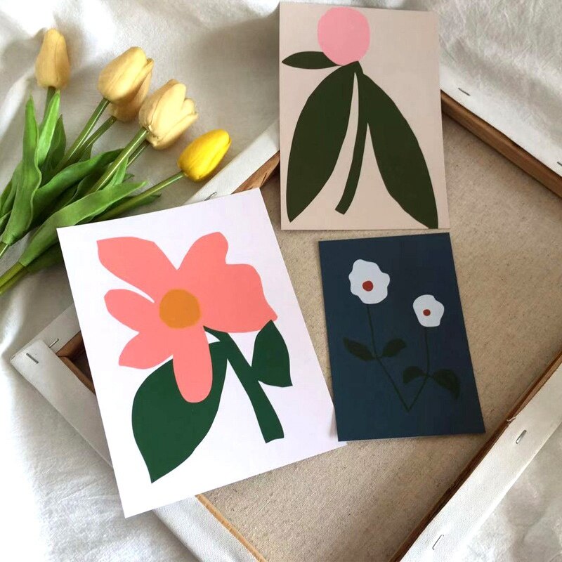 3 Stks/set Ins Papier Card Photo Studio Achtergronden Props Leuke Bloemen Fotografie Achtergrond Diy Muur Decor Nordic Muurstickers