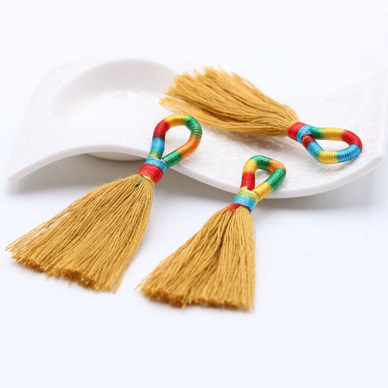 Lote de 5 unidades de borlas de seda y poliéster de 6CM para costura, accesorios para cortinas, joyería, pendientes, accesorios para boda: W  5PCS
