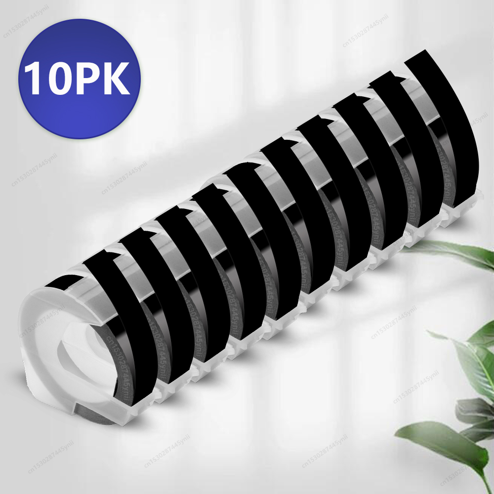 5/10/20 Stück Dymo 3D-Prägeband, kompatibel mit Dymo 12965 1610 Motex E101 B90 Etikettendrucker, selbstklebendes Dymo 3D-Etikettenband: K