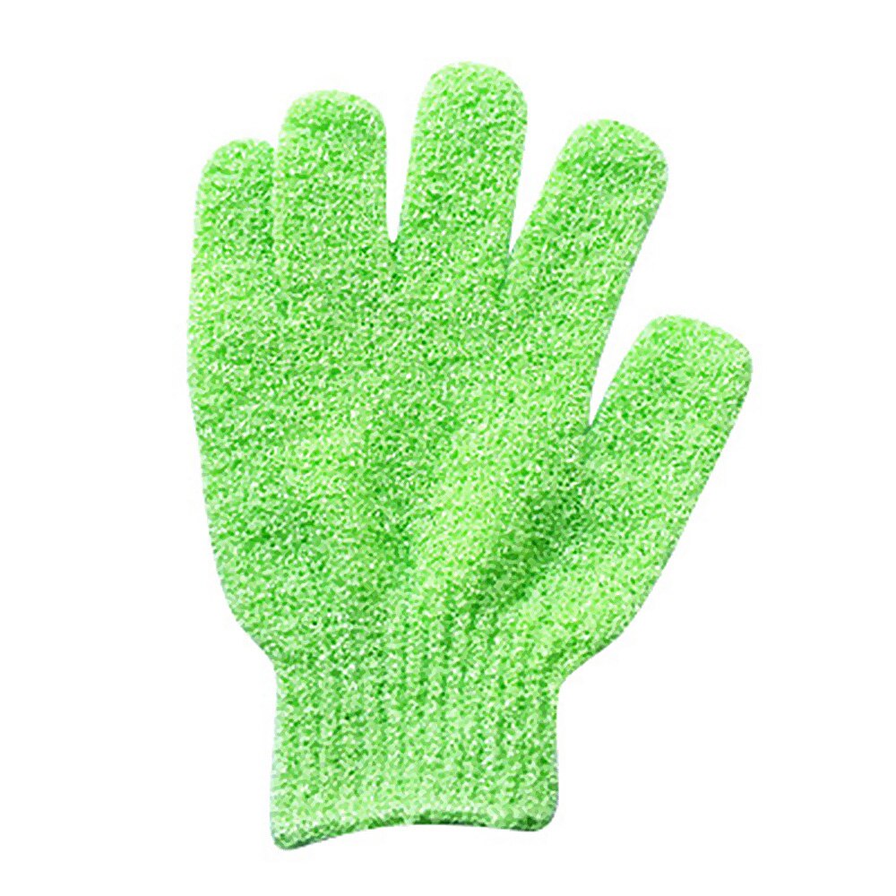 Exfoliating bathing gloves massage spa body scrub bath gloves 1 pair of five fingers soft and durable: Green