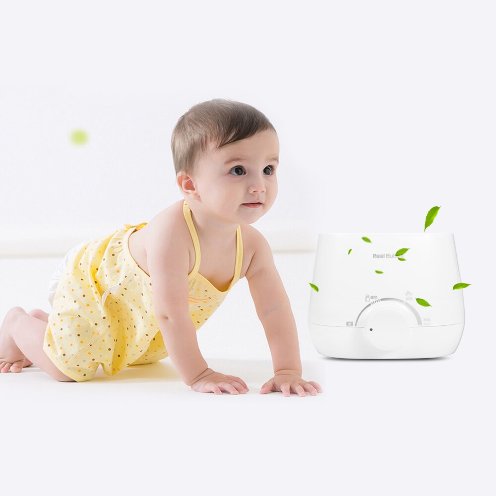 RealBubee 110V Electric Milk Food BPA Free Warmer Baby Feeding Double Bottle Sterilizer with 3 in 1 Function Mother Feeding Tool