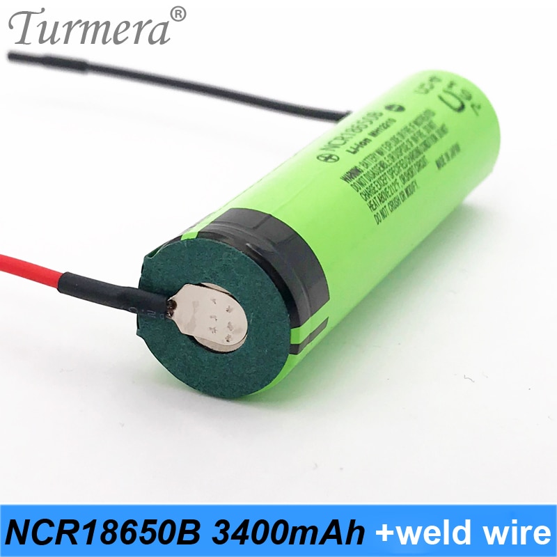 originele 18650 3400mah + diy lasdraad 18650 oplaadbare batterij 3.7v 18650 voor shura schroevendraaier en power bank batterij