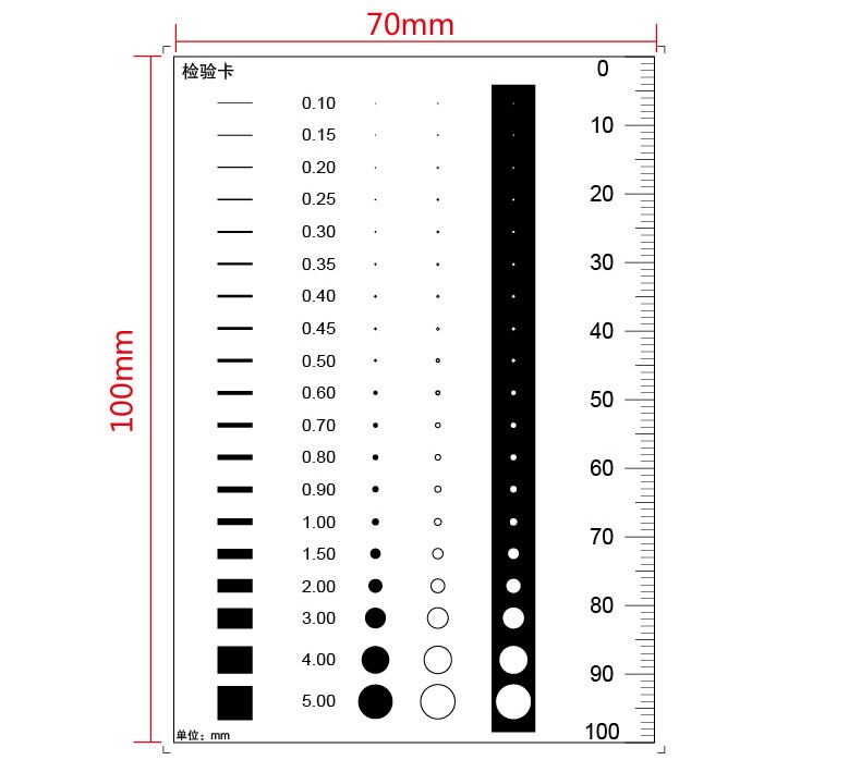 Punt Lijn Gauge Film Zachte Heerser Gebied Stain Vergelijking Kaart Zeer Transparant Huisdier Heerser Voor Fabriek Qc Benchmark Test: 3
