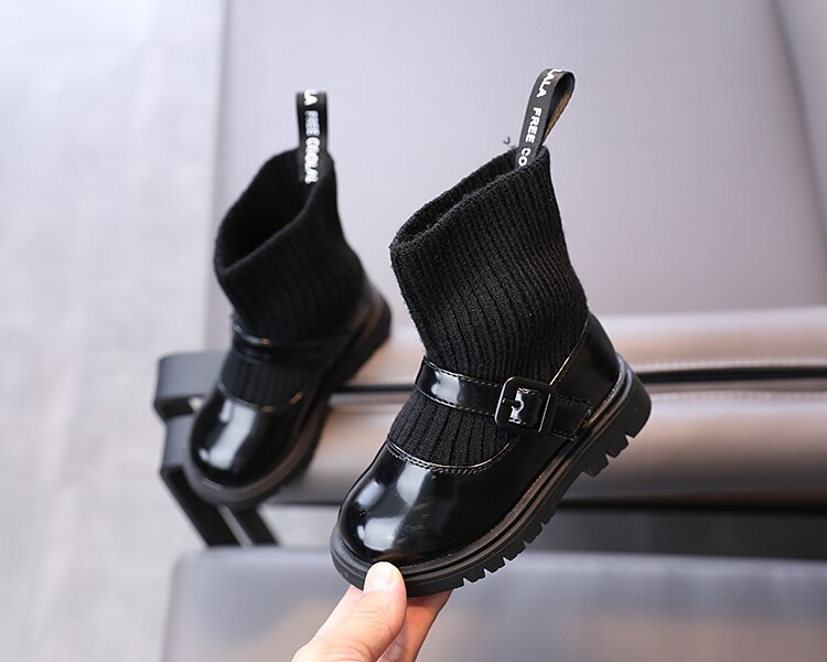Girls' boots autumn and winter knitted Japanese children's socks and boots 1-3 years old children's shoes: 25