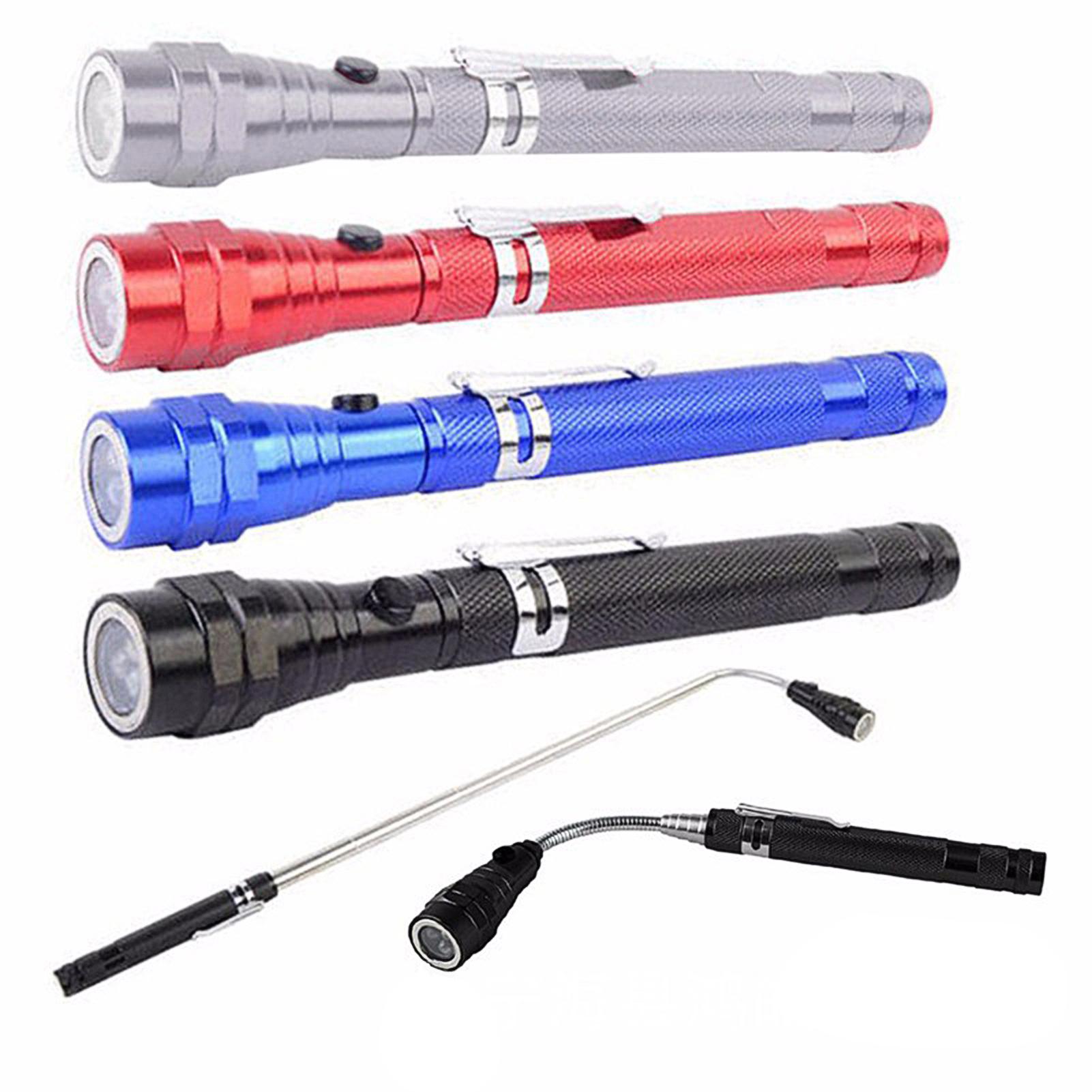 3-LED Magnetic Flashlight Pen Torch Retractable Free Bending Car Repair Light Small Pocket Linterna for Working