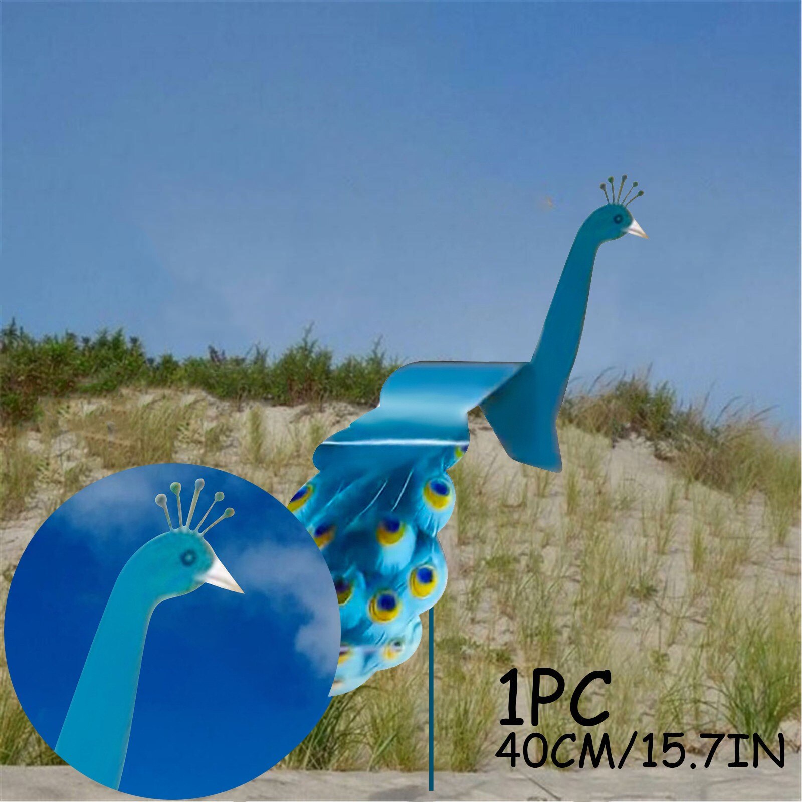 Swirl Bird A Whimsical And Peacock That Spins With The Slight Garden 40cm Arden Ornament Accessories Decor Decorative Blue