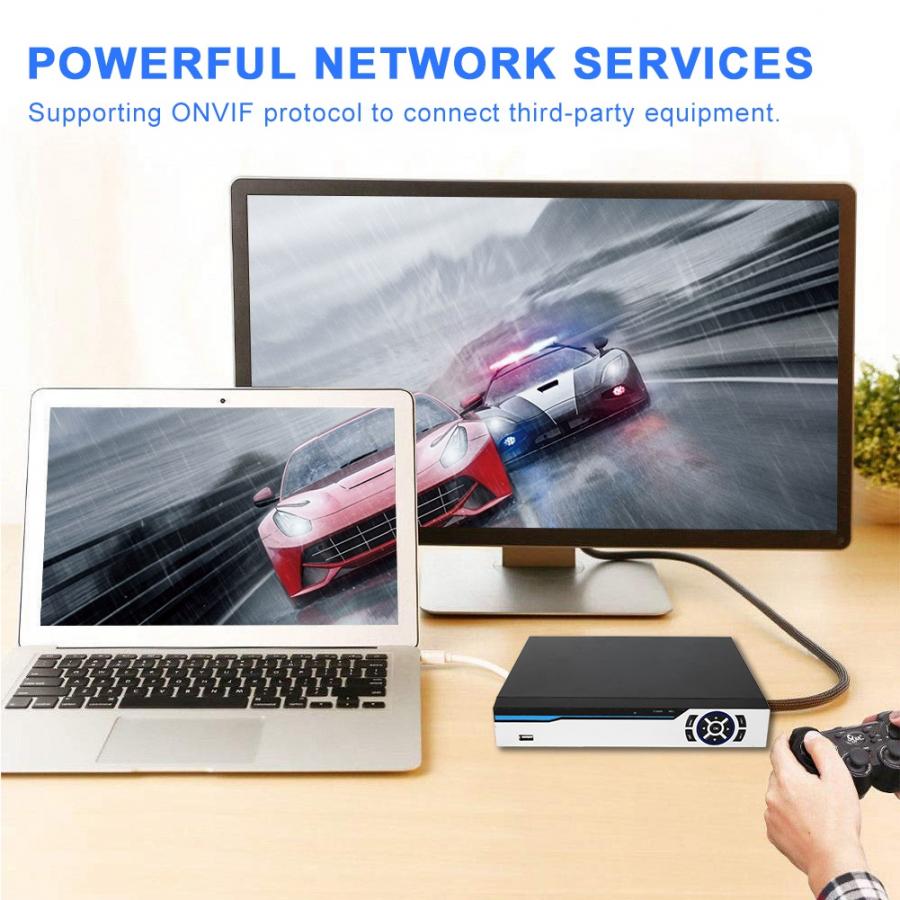 8CH CCTV Network Video NVR Recorder Hard Disk 5MP/4MP/1080P/720P 100-240V for ONVIF