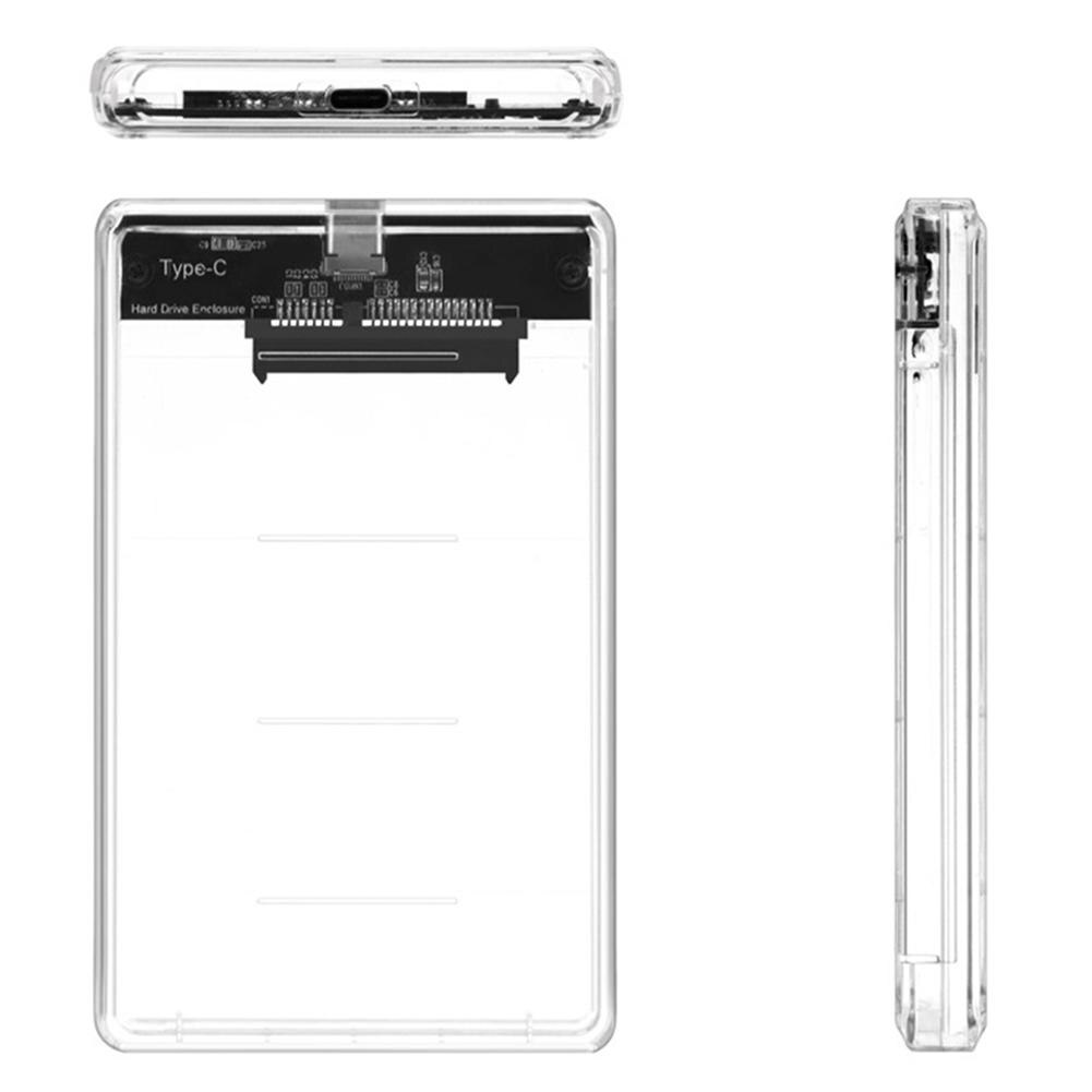 2.5 Inch Transparant Hard Disk Case Type-C Naar Sata Hdd Ssd Mobiele Behuizing