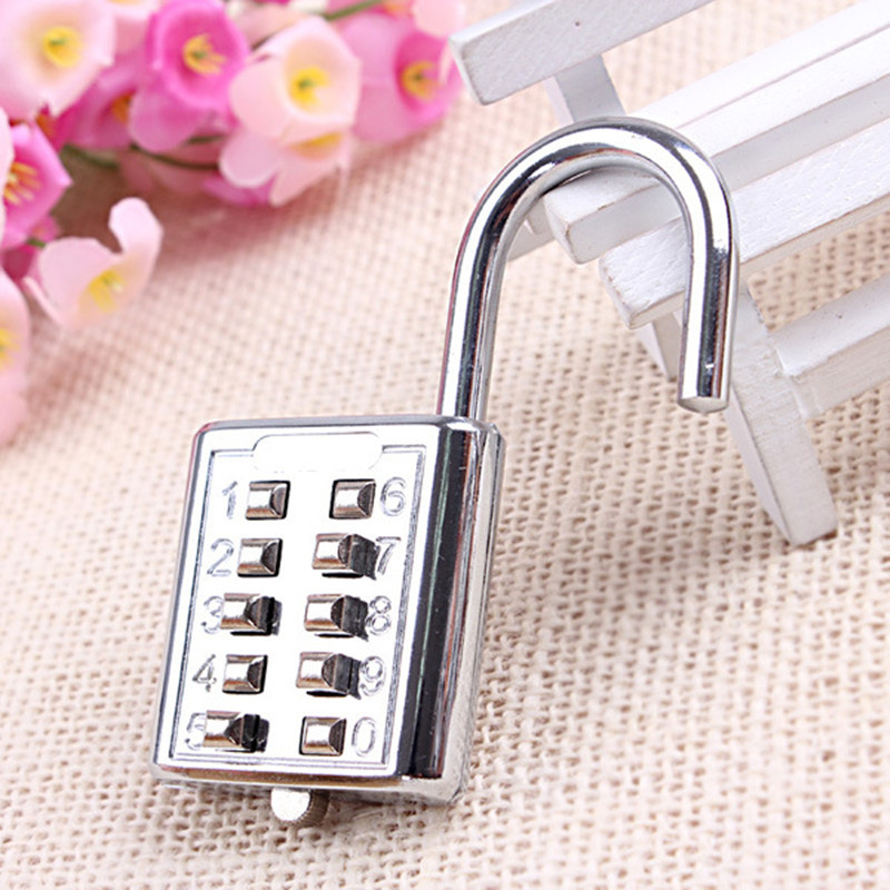 Security Password Padlock 10 Digits Push-Button Combination Lock Zinc Alloy Drawer Locker Travel Suitcase Luggage Cabinet locks