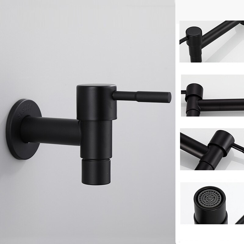 Stainless Steel Wall Mount Faucet Washing Machine Bibcock Brass Water Saving Decorative Outdoor Garden Mop Taps Torneira Parede
