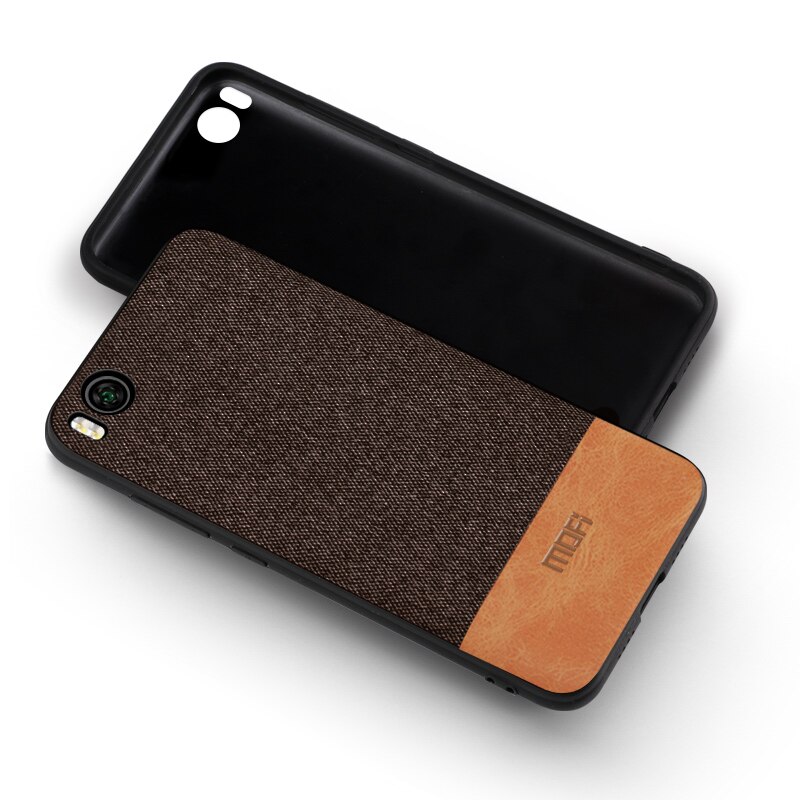 For Xiaomi mi 5s case cover shockproof back cover fabric cloth fitted protective cases capas MOFi original mi5s plus case: for Mi 5s Plus / coffee with brown