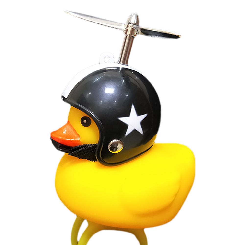 Petit canard jaune forme corne enfants adulte vélo lumière en caoutchouc canard jouet vélo cloche vélo décoration ornement: D