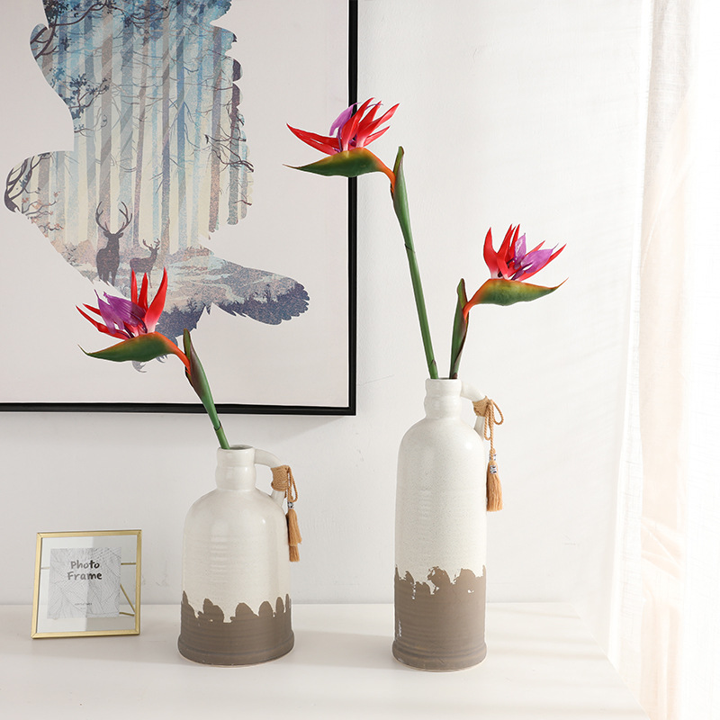 Large Bird of Paradise 43'' Artificial Tropical Flower Faux Heaven Bird Plant for Home Office Garden Decor Flower Arrangement