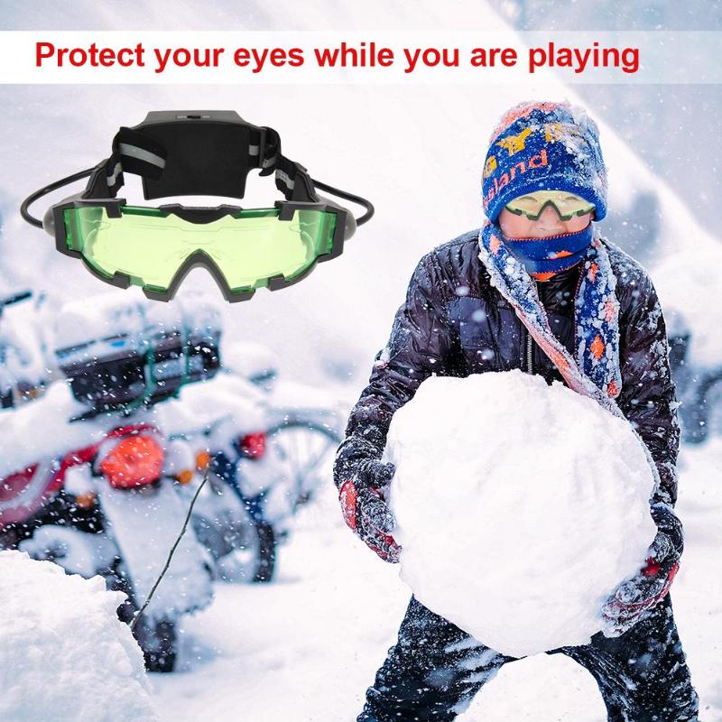 Adjustable Elastic Band Night Vision Goggles Glasses Eye Shield With LED