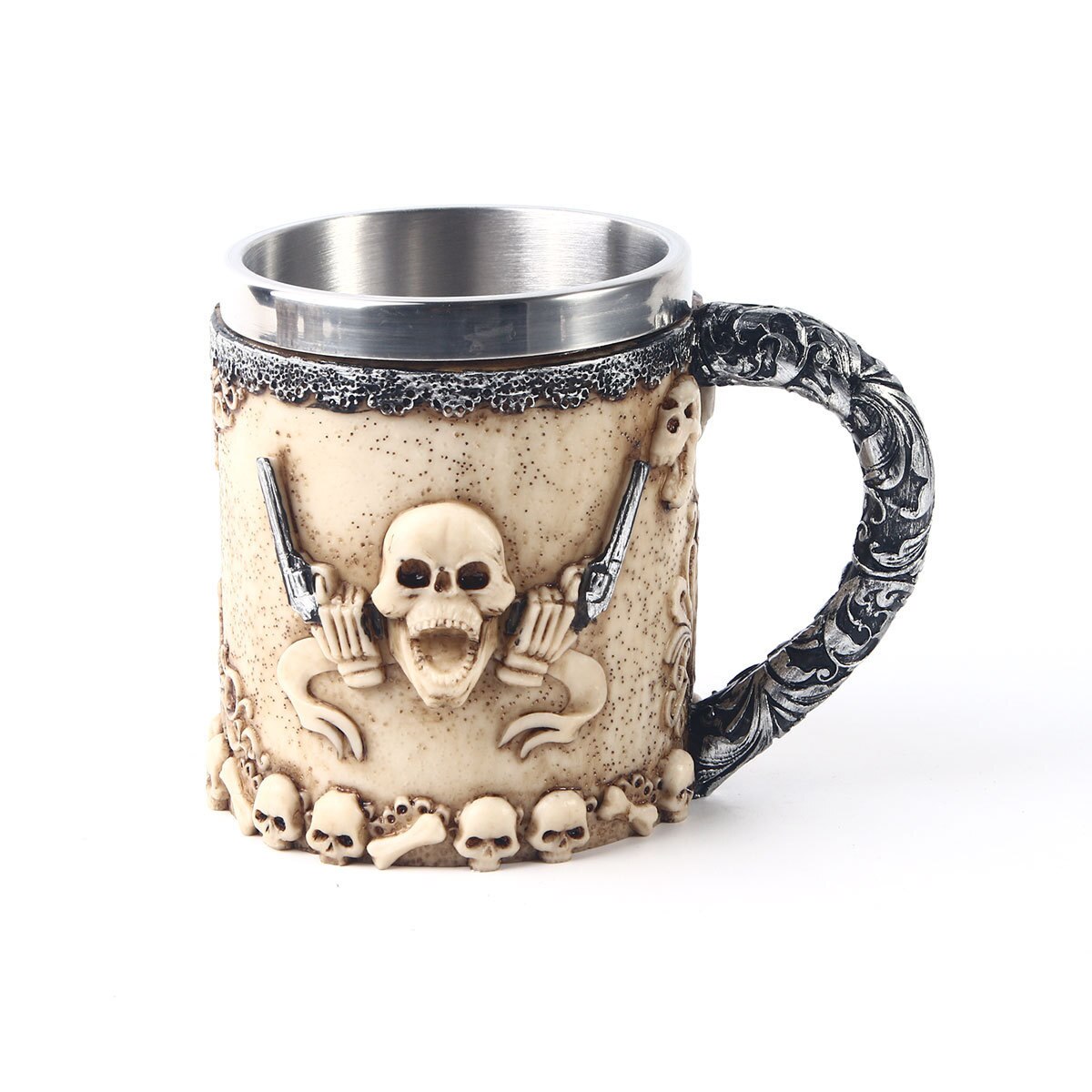 3D Rvs Bier Mokken Keramische Schedel Mok Skelet Grim Knight Gothic Koffie Cups Creatieve Beste Halloween: W