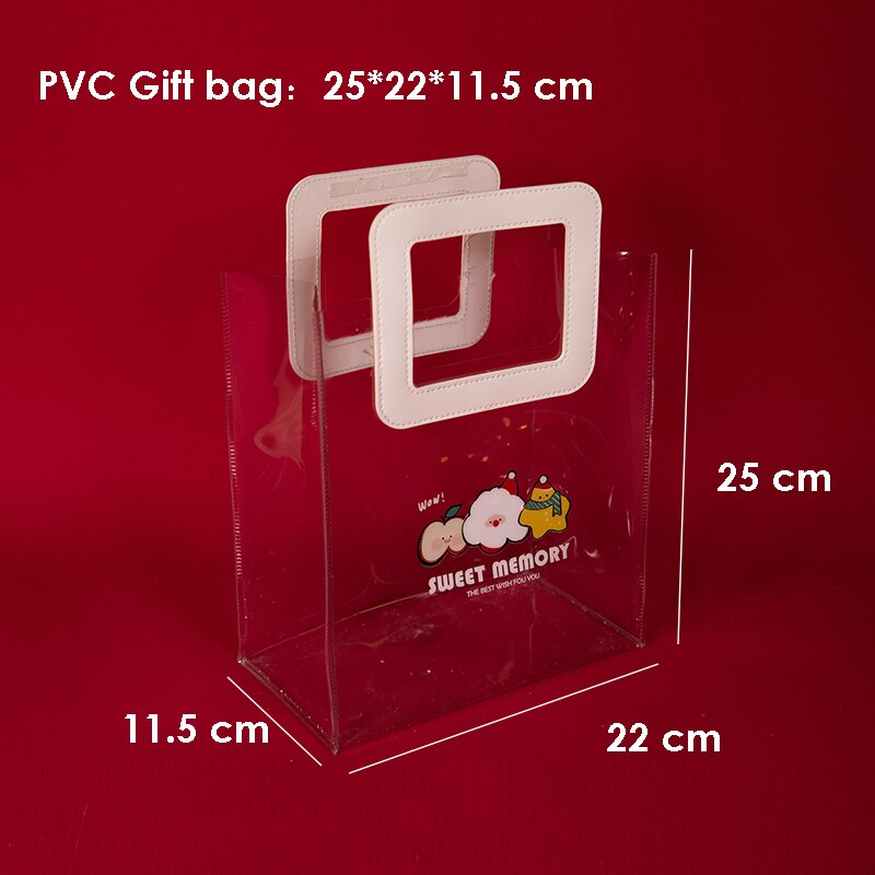 Ondersteuning voor maatwerk, doe-het-zelf papieren kerstdoos met 3d wenskaarten voor kinderen, speelgoed, wijn, cosmetica, ornamenten, alleen papieren doos: Pvc cadeauzakje