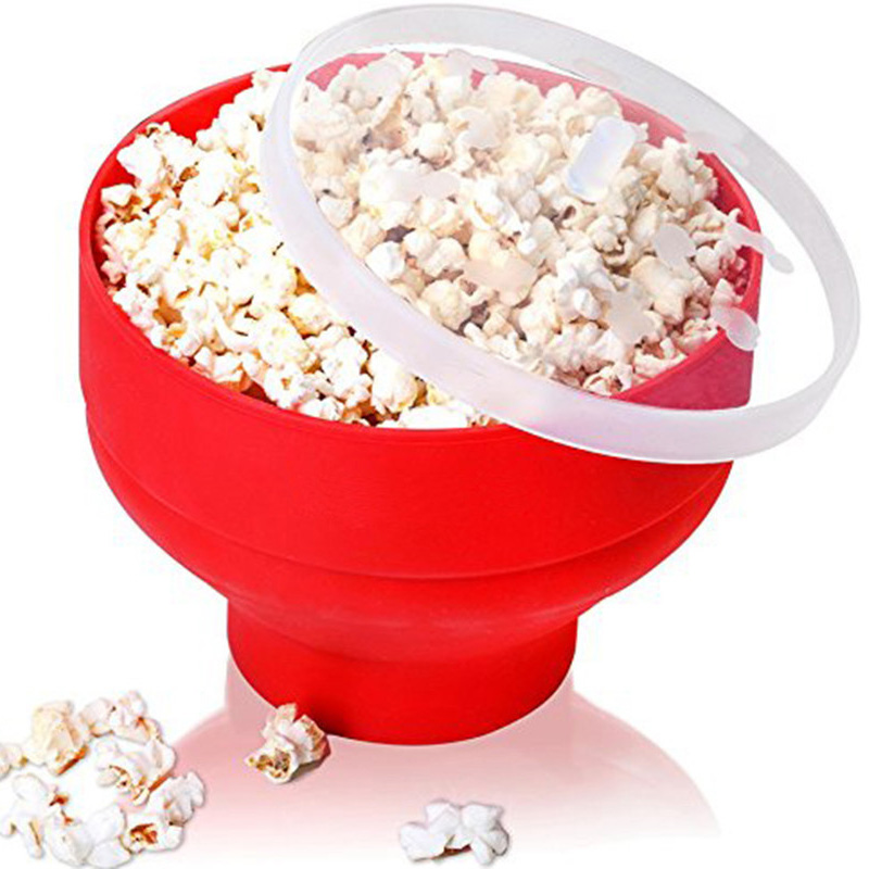 1Piece Microwaveable Popcorn Maker Pop Corn Bowl With Lid Microwave Safe Kitchen Bakingwares DIY Popcorn Bucket
