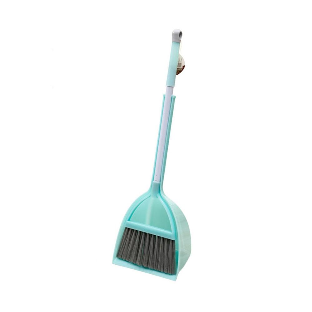 Kids Rekbaar Floor Cleaning Tools Mop Bezem Stoffer Play-House Clieaning Bezem Set Speelgoed Cadeau Voor Kinderen: LightGreen-dustpan