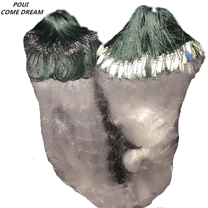 Depth1m*Length 45m 3 Layer Gillnet Small Mesh Gill Net Fishing Network Fish Trap Red De Pesca Sinker Fishing Net China Nylon Net