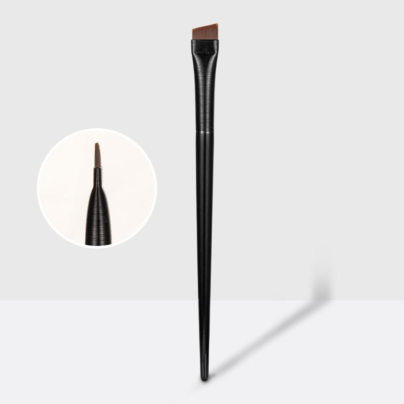 Cepillo de gusano de seda para nido, brocha fina de cabeza oblicua para cejas, Lápiz Delineador de ojos, cepillo de maquillaje portátil, pelo liso de fábrica: Verde