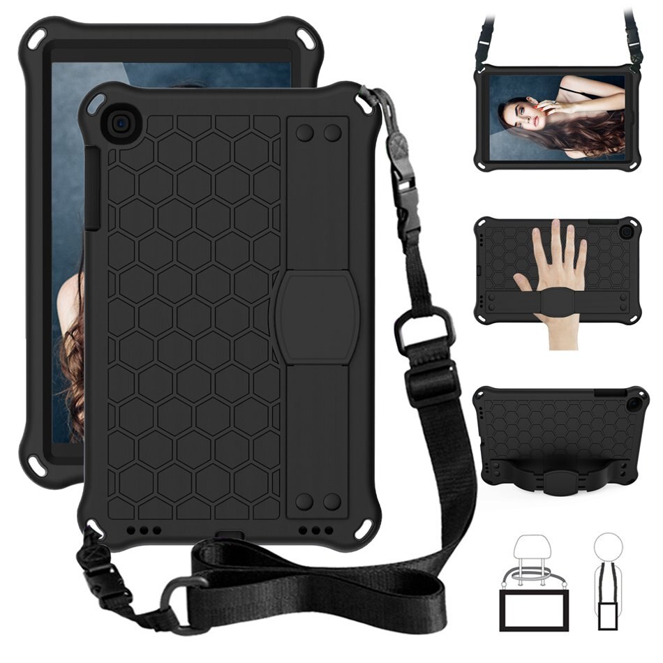 Coque de protection intégrale antichoc pour tablette et Samsung, support EVA pour Galaxy Tab A 10.1 et SM T510 T515: Black