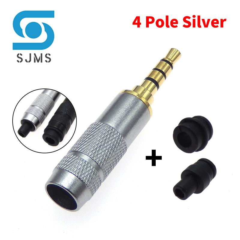 Vergulde Stereo Met Clip 3.5 Mm 3-polige 4-polige Reparatie Hoofdtelefoon Jack Plug Kabel Audio Plug Jack Connector Solderen Diy 6Mm: Oranje / Onder 5 Stks