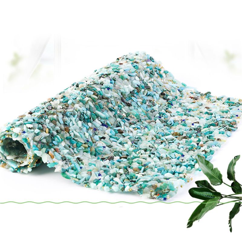 Glitter farverige shell stenperler trim jern på rhinestone mesh hotfix sticker 23ge