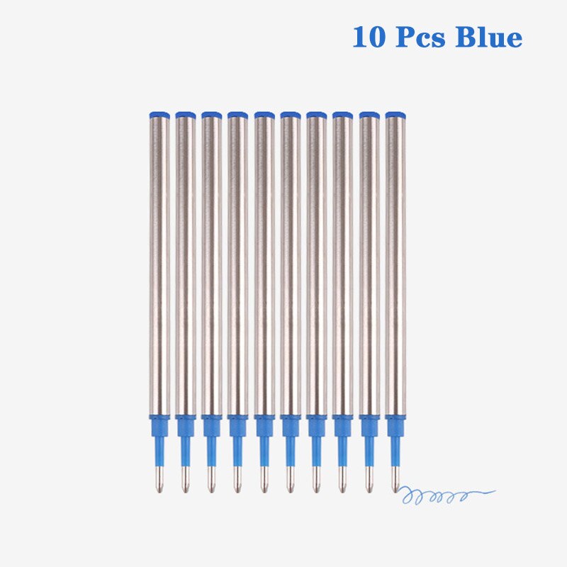 10 Pcs/lot 0.5mm Metal Ballpoint Pen Refills 11cm Length for Business Office Ball Point Pen Refills School Supplies Stationery: Blue