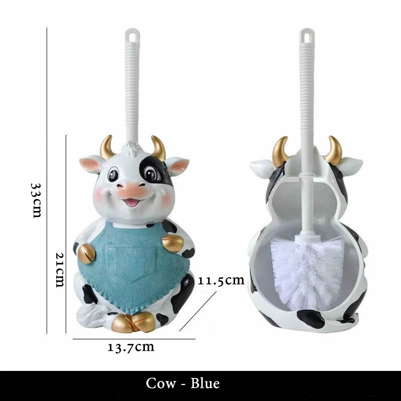 Kreative Karikatur Sitzen Frosch Wc Pinsel Halfter einstellen Harz Basis Heimat Hotel Schlecht Reinigung Werkzeug Dekoration Statue: Marine Blau