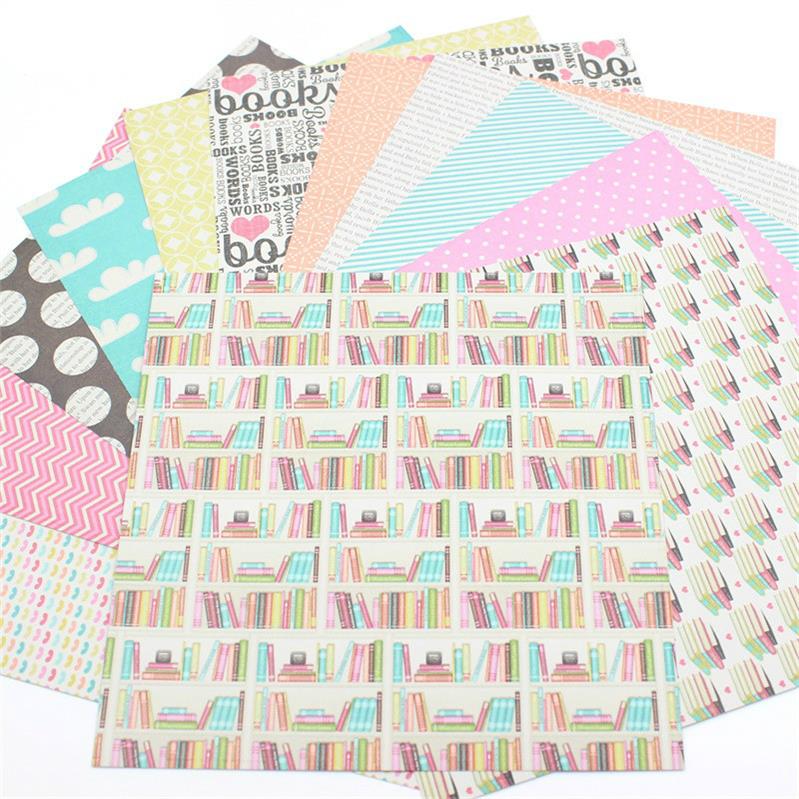 KSCRAFT 12pcs 6" Single-side Printed Mixed pattern papercraft art paper handmade scrapbooking kit set book