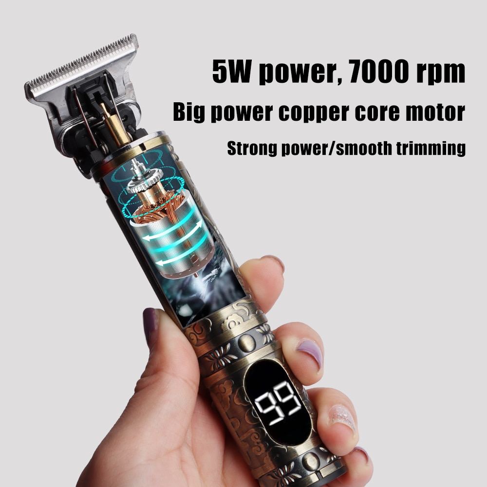 T9 0Mm Professionele Tondeuse Baard Trimmer Elektrische Oplaadbare Mannen Haar Scheerapparaat Baard Kapper Hair Cut Snijden Machine