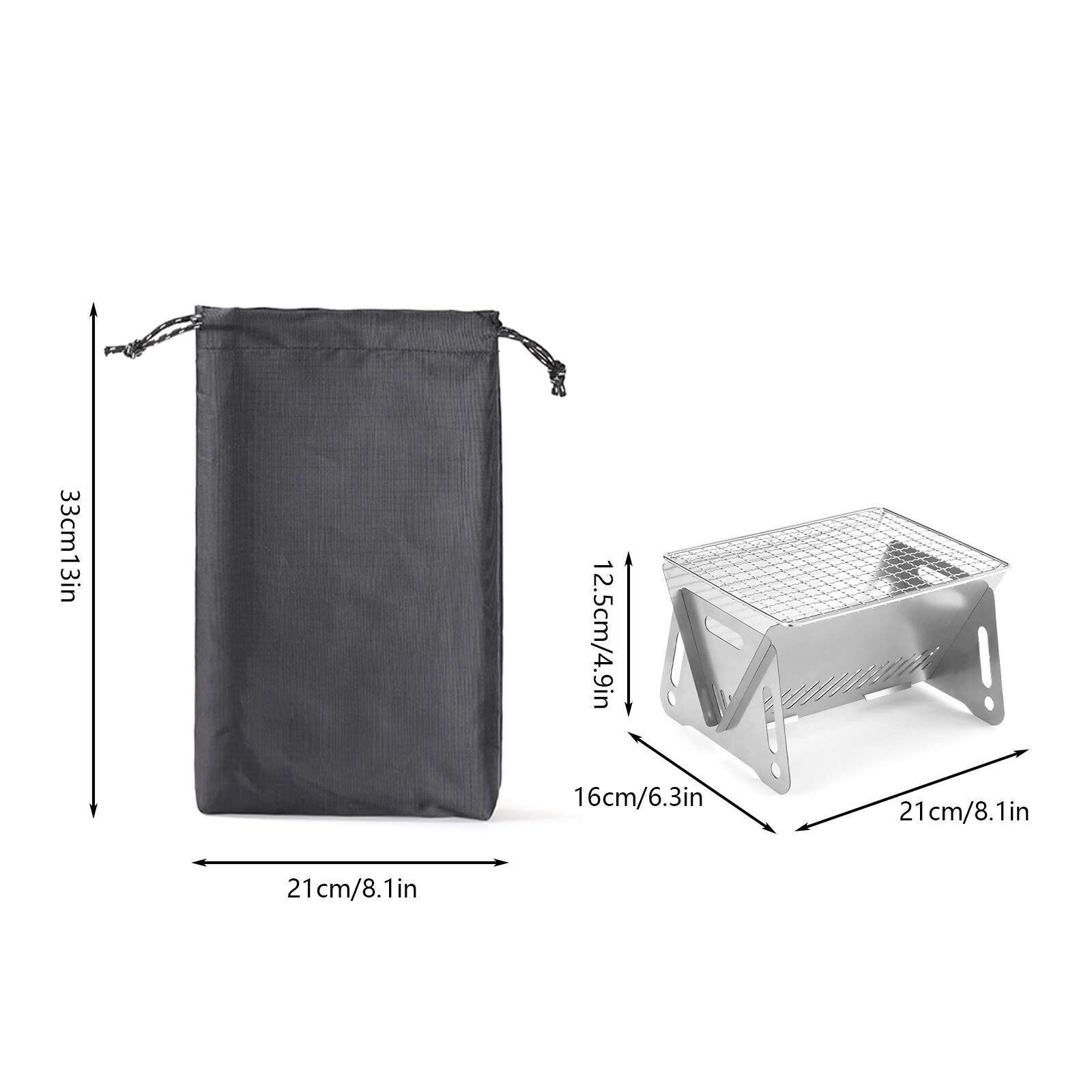 Multipurpose Outdoor Firewood Stove Portable Camping Picnic BBQ Travel Folding Stainless Steel Wood Stove Charcoal Cooking Grill