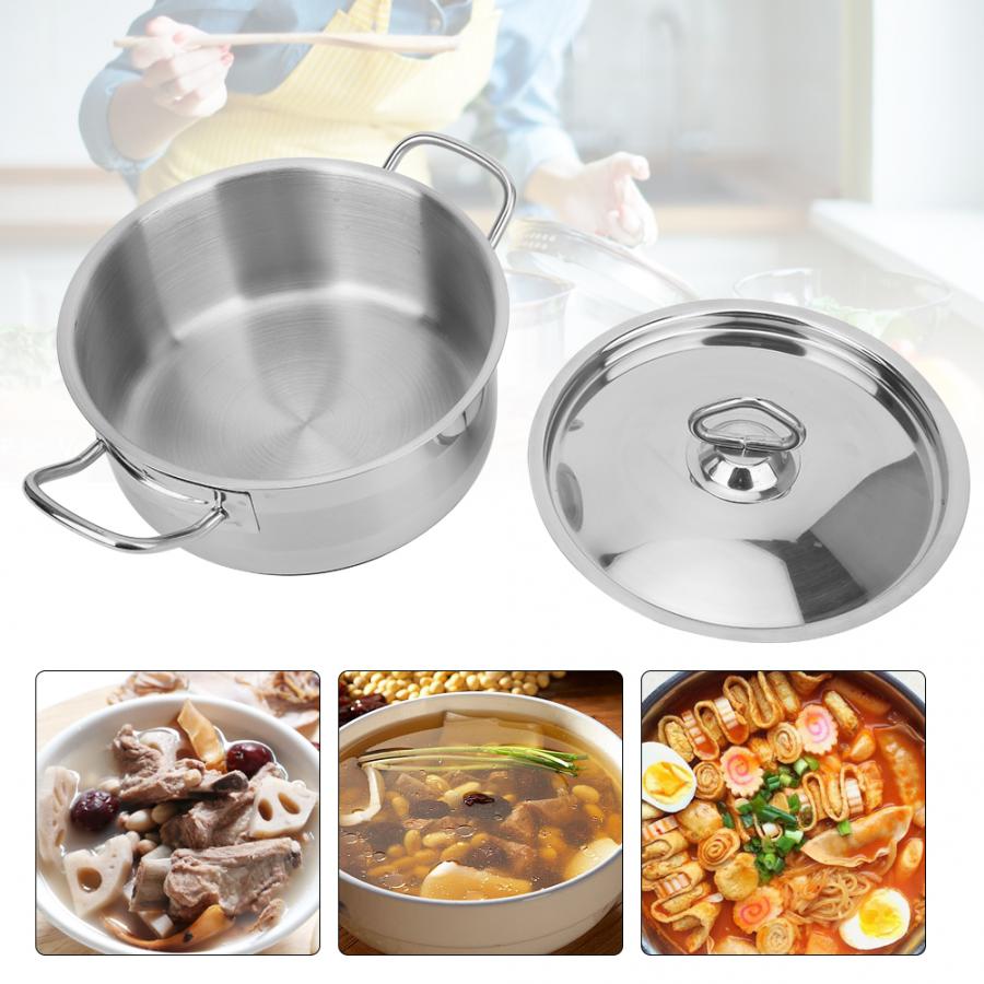 20cm Diameter Stainless Steel Cooking Pot Cookware Household Kitchen Tool with Dual Handle Kitchen Cookware Cooking Pots
