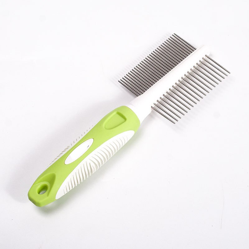 1Pcs Dubbelzijdig Naald Kam Voor Hond Kat Puppy Huisdieren Kam Dubbelzijdig Pet Borstel Voor Grooming &amp; masseren Honden Pet Grooming Tool: Licht Groen