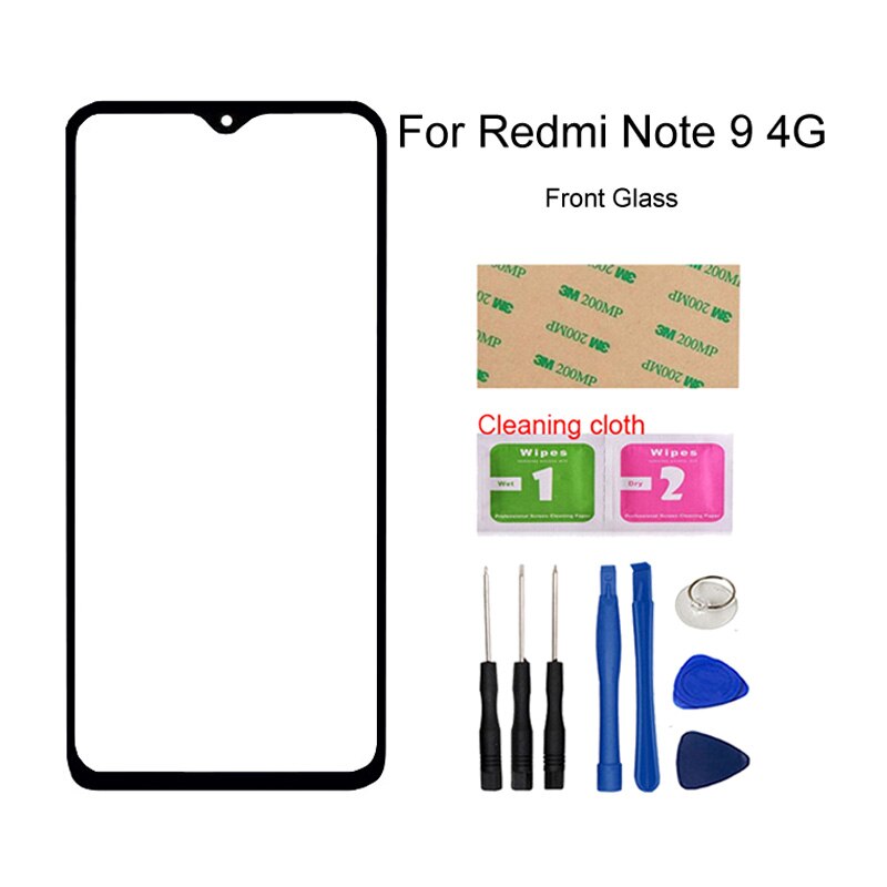 For Xiaomi Redmi Note 9T/9S/9 4G Front Glass Panel For Redmi Note 9 Pro 5G/Note 9 Pro Max Touch Screen Panel (No Touch Screen): For Redmi Note 9 4G