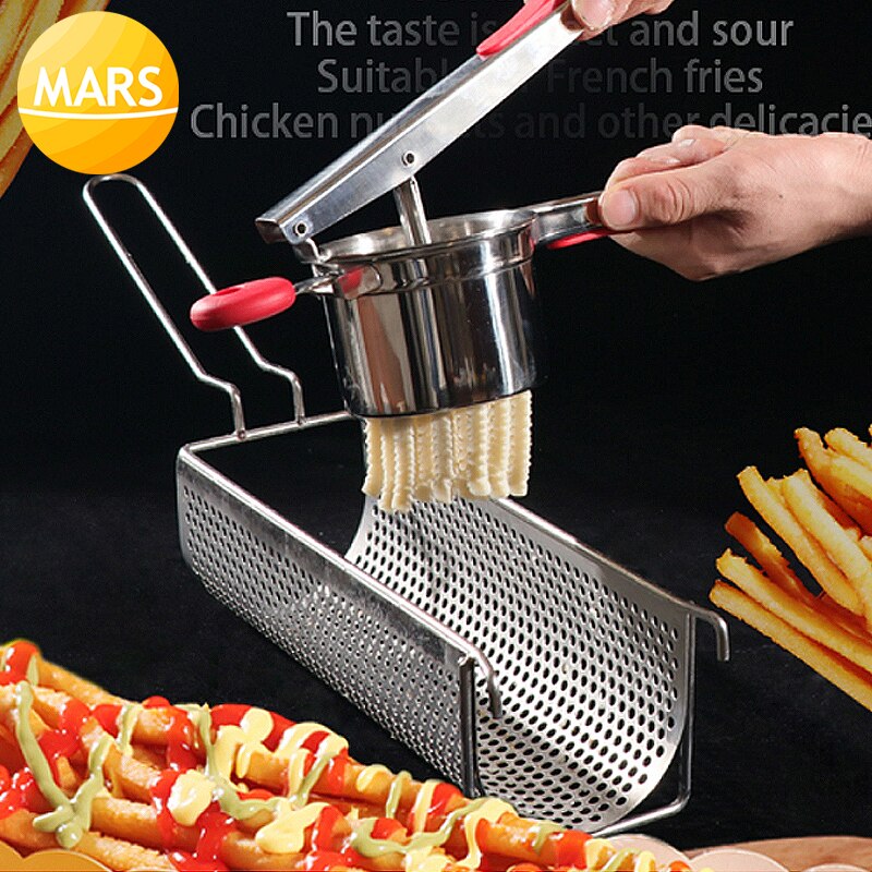 20cm 30cm Long French Fries Maker Machine Hand Press Footlong Fries Cutter Manual Potato Chips Squeezer