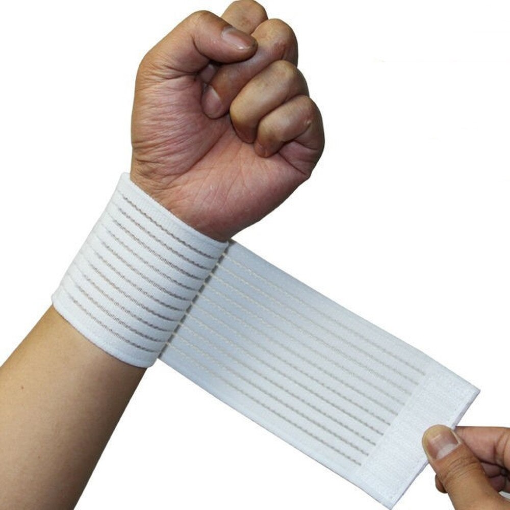 1pc vliesstoffe, elastischer bund, sport-fitness-armband, handgelenkbandage, fitness-handgelenkbandage, sport-sicherheitszubehör, handgelenkbandage: Weiß