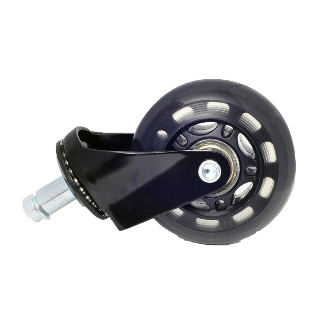 2.5Inch/3Inch Pu Wiel Borgring Caster Zwart Sterke Dragende Transparante Wiel Bureaustoel Stille Wiel