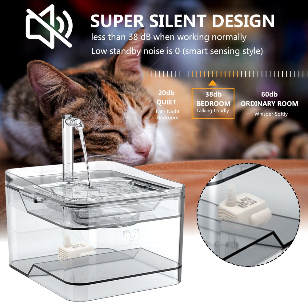 Pet Drinking Fountain Cat Drinking Powl Dog Water Dispenser Intelligent Sensor Ultra-quiet Automatic Pet Water Dispenser