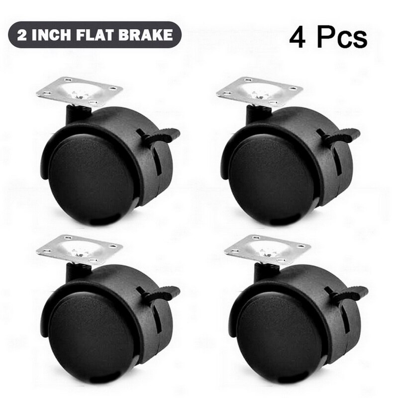 4 stücke Universal- stumm schwenken Rollen Möbel Rad Rolle Weiß PP Nylon Dual 360 Grad Rolle Rad Für Plattform Wagen stuhl: 2Zoll