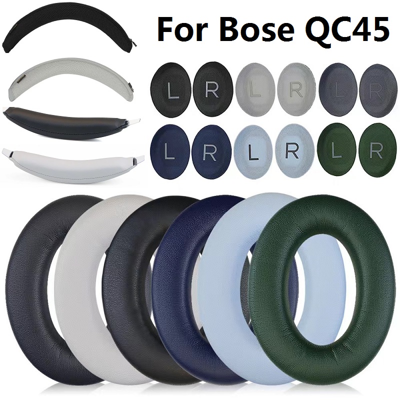 Almohadillas para auriculares Bose QuietComfort 45 QC45, cojín de repuesto para diadema y funda protectora, piel sensorial suave de cuero