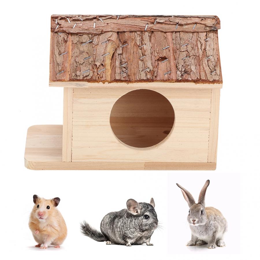 Hamster Klein Huisdier Huis Natuurlijke Houten Hamster Huis Nest Voor Kleine Dieren Eekhoorn Konijn Cavia Chinchilla Hideout