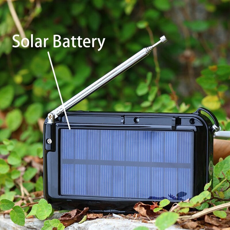 Solar Portable FM Pocket Radio Speaker Music Player with Flashlight,Sleep Timer, Support TF Card