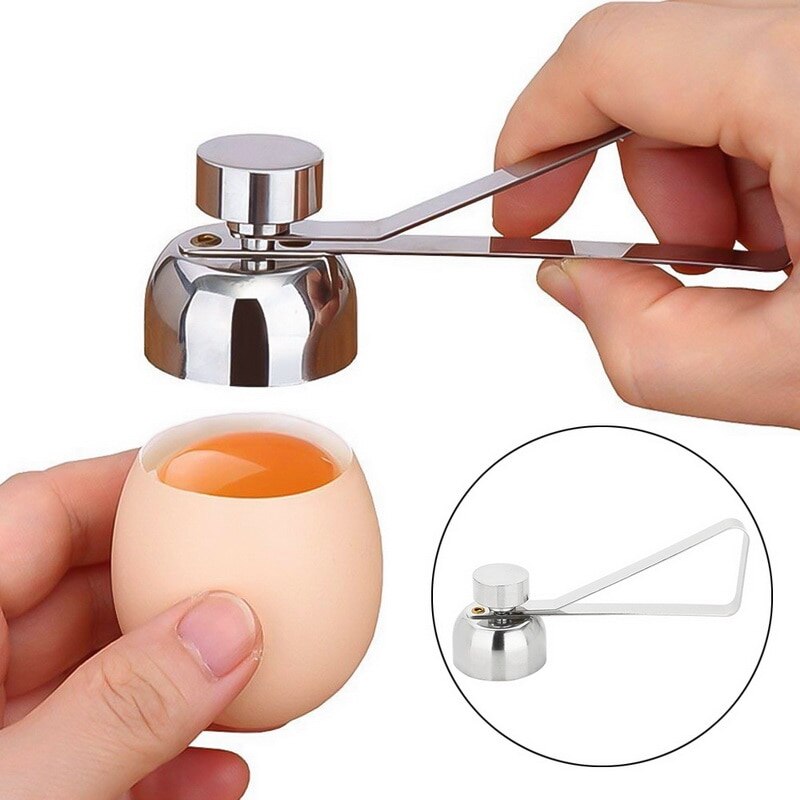 Æggeskalåbner i rustfrit stål miljøkogt æg adskillelse skalskærer hjem køkken ægskåret flaskeåbner gadget: Diameter 25mm