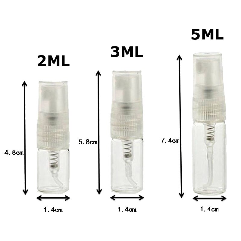 5 stuks 2ml 3ml 5ml mini draagbare glazen spuitfles lege parfumflesjes hervulbare parfumverstuiver reisaccessoires: Mengen