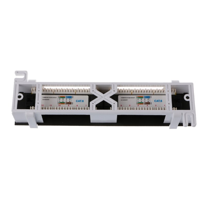 12 Poort CAT6 Patch Panel RJ45 Networking Wall Mount Rack Beugel