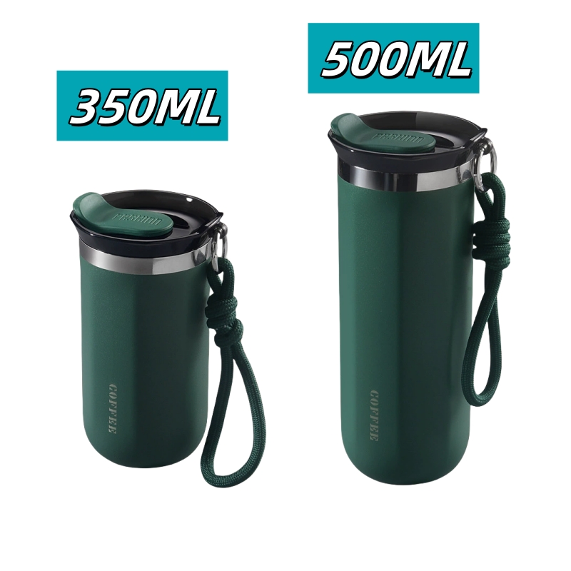 350/500ML Stainless Steel Coffee Mug Insulated Water Cup Portable Double Wall Vacuum Flask Leak-Proof with Lid Travel Coffee Cup: Red / 51-100ml